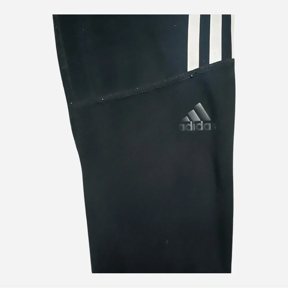 Adidas activewear yoga sports leggings black striped pocket wide waist Women M